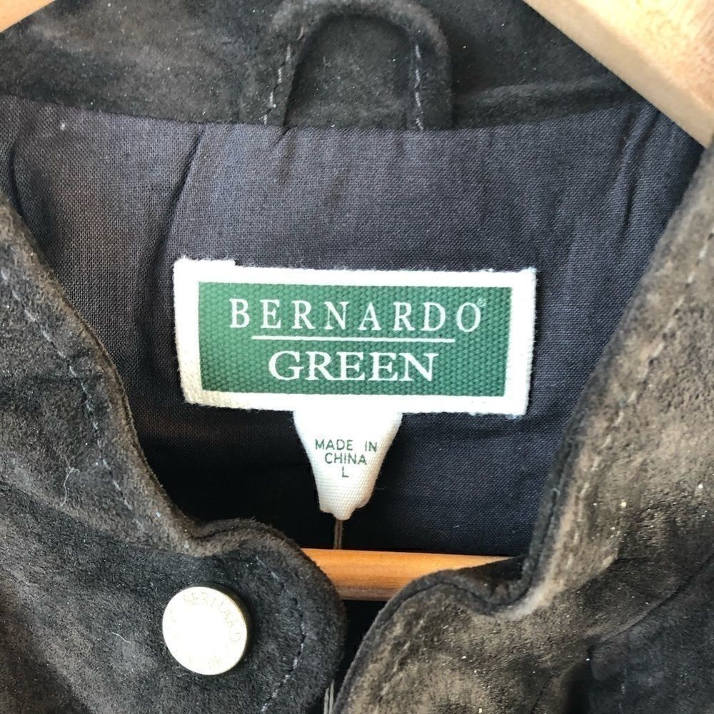 NWT Bernardo Green Leather Jacket Size L - Picture 3 of 8